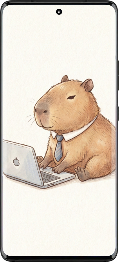 Силиконовый чехол Funny Capybara CEO Working для Motorola Edge 30 Fusion 5G - 6777u-3198 изображение 