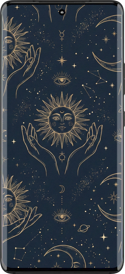 Силиконовый чехол Celestial Harmony: Sun & Moon Gold Mystic Pattern для Motorola Edge 30 Fusion 5G - 6778u-3198 изображение 
