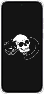 Силикон с усиленными углами чехол С изображением кота и черепа для Motorola Edge 30 Neo - 6491sp-3256 изображение 