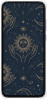 Силикон с усиленными углами чехол Celestial Harmony: Sun & Moon Gold Mystic Pattern для Motorola Edge 30 Neo - 6778sp-3256 изображение 