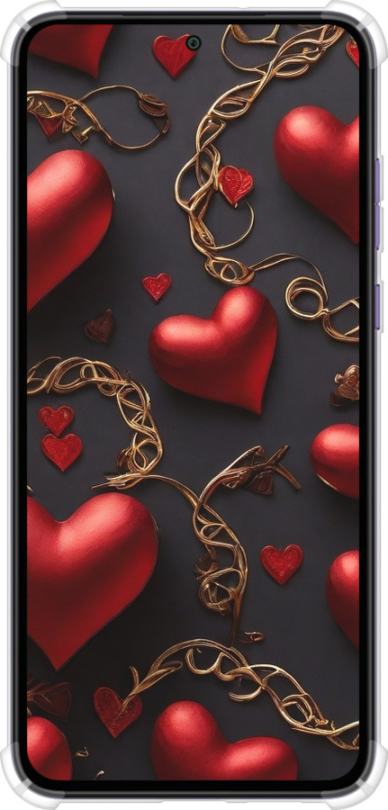 Силіконовий протиударний с посиленими кутами чехол Сердечки для Motorola Edge 30 Neo - 5831sp-3256 изображение 