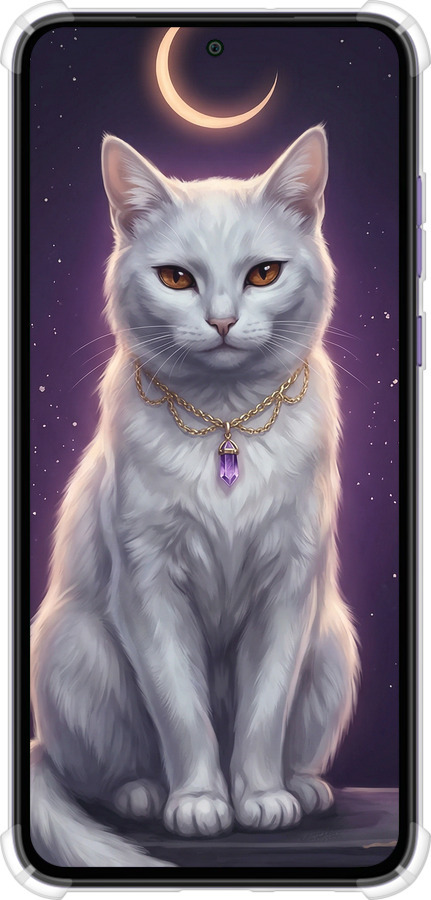 Силіконовий протиударний с посиленими кутами чехол Mystic White Cat Gothic Dark Purple Gold для Motorola Edge 30 Neo - 6805sp-3256 изображение 