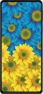 Силиконовый чехол Жёлто-голубые цветы для Motorola Edge 30 Pro - 1048u-2826 изображение 