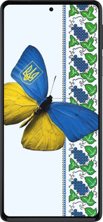 Силиконовый чехол Желто-голубая бабочка для Motorola Edge 30 Pro - 1054u-2826 изображение 