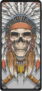 Силиконовый чехол Череп индейца для Motorola Edge 30 Pro - 4032u-2826 изображение 