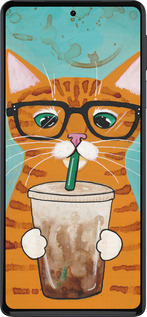Силиконовый чехол Зеленоглазый кот в очках для Motorola Edge 30 Pro - 4054u-2826 изображение 