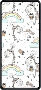 Силиконовый чехол Единорог и кофе для Motorola Edge 30 Pro - 4661u-2826 изображение 