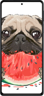 Силиконовый чехол Мопс и арбуз для Motorola Edge 30 Pro - 4665u-2826 изображение 