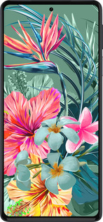 Силиконовый чехол Тропические цветы v1 для Motorola Edge 30 Pro - 4667u-2826 изображение 