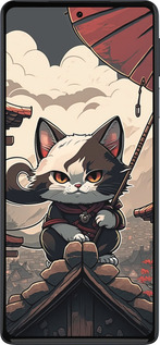 Силиконовый чехол Япония - кот на крыше для Motorola Edge 30 Pro - 5582u-2826 изображение 
