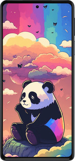 Силиконовый чехол Панда в облаках для Motorola Edge 30 Pro - 5585u-2826 изображение 