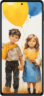 Силиконовый чехол Дети с шариками для Motorola Edge 30 Pro - 5659u-2826 изображение 