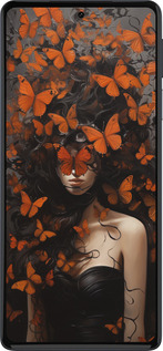 Силиконовый чехол Девушка с оранжевыми бабочками для Motorola Edge 30 Pro - 5941u-2826 изображение 