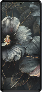 Силиконовый чехол Черные цветы для Motorola Edge 30 Pro - 6031u-2826 изображение 