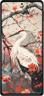 Силиконовый чехол Аист в цвету сакуры для Motorola Edge 30 Pro - 6109u-2826 изображение 
