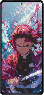 Силиконовый чехол Танджиро Камадо: Клинок рассекающий демонов для Motorola Edge 30 Pro - 6111u-2826 изображение 