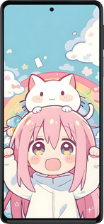 Силиконовый чехол Девочка аниме радуга для Motorola Edge 30 Pro - 6304u-2826 изображение 