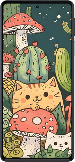 Силиконовый чехол Коты грибы для Motorola Edge 30 Pro - 6321u-2826 изображение 