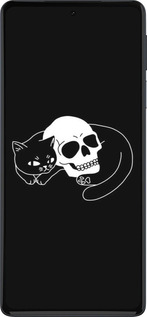 Силиконовый чехол С изображением кота и черепа для Motorola Edge 30 Pro - 6491u-2826 изображение 