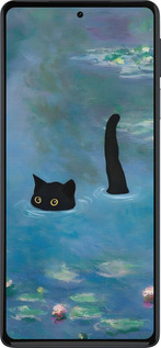 Силиконовый чехол С изображением кота и водяной лилии Monet для Motorola Edge 30 Pro - 6519u-2826 изображение 