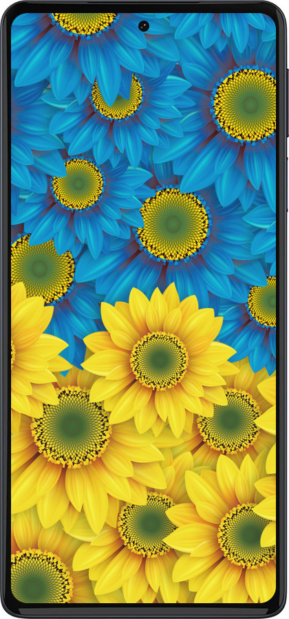 Силиконовый чехол Жёлто-голубые цветы для Motorola Edge 30 Pro - 1048u-2826 изображение 