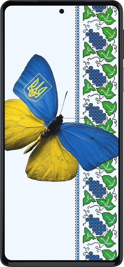 Силиконовый чехол Желто-голубая бабочка для Motorola Edge 30 Pro - 1054u-2826 изображение 