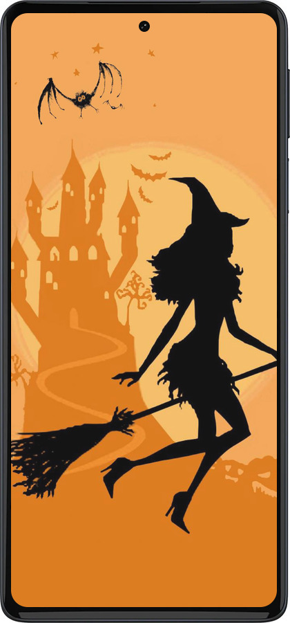 Силиконовый чехол Ведьма на метле для Motorola Edge 30 Pro - 1184u-2826 изображение 