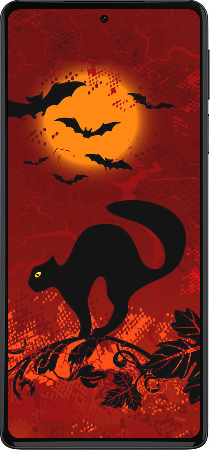 Силиконовый чехол Чёрная кошка под луной для Motorola Edge 30 Pro - 1190u-2826 изображение 