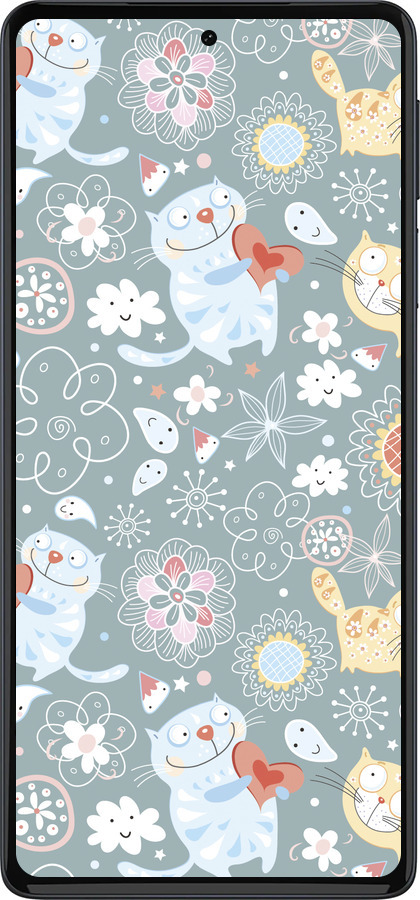 Силиконовый чехол Котята v3 для Motorola Edge 30 Pro - 1223u-2826 изображение 