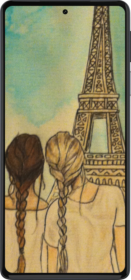Силиконовый чехол Девушки в Париже для Motorola Edge 30 Pro - 3980u-2826 изображение 