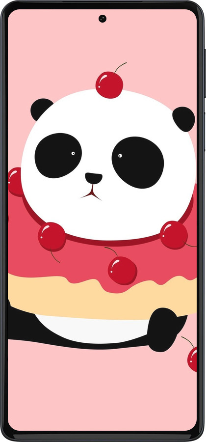 Силіконовий чехол Панда з пончиком для Motorola Edge 30 Pro - 3991u-2826 изображение 