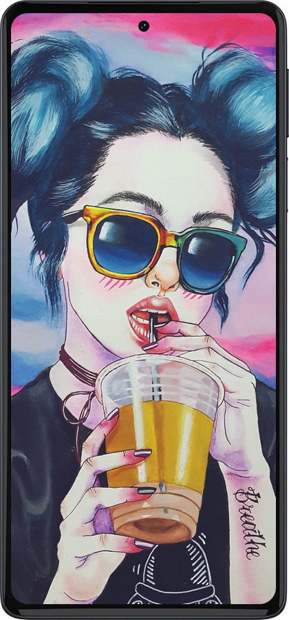 Силіконовий чехол Арт-дівчина в окулярах для Motorola Edge 30 Pro - 3994u-2826 изображение 