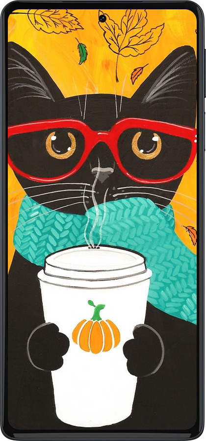 Силиконовый чехол Осенний кот для Motorola Edge 30 Pro - 4026u-2826 изображение 