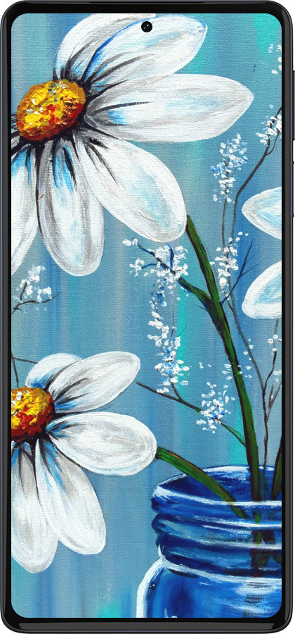 Силиконовый чехол Красивые арт-ромашки для Motorola Edge 30 Pro - 4031u-2826 изображение 