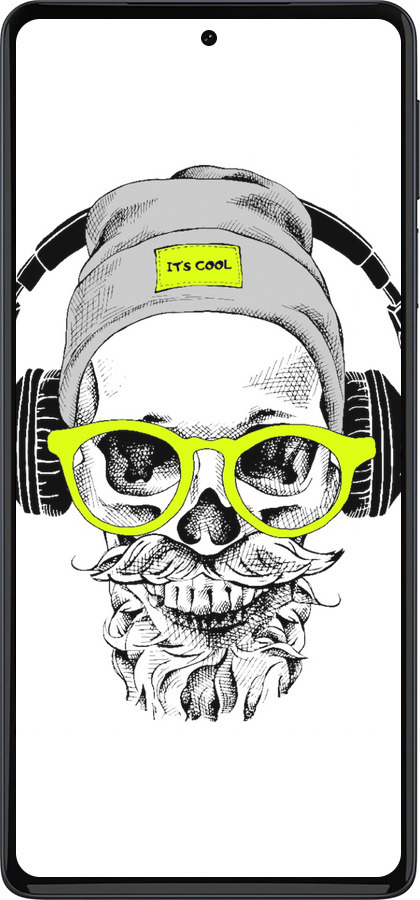 Силиконовый чехол Череп в очках и наушниках для Motorola Edge 30 Pro - 4144u-2826 изображение 