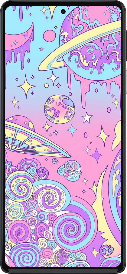 Силиконовый чехол Розовая галактика для Motorola Edge 30 Pro - 4146u-2826 изображение 