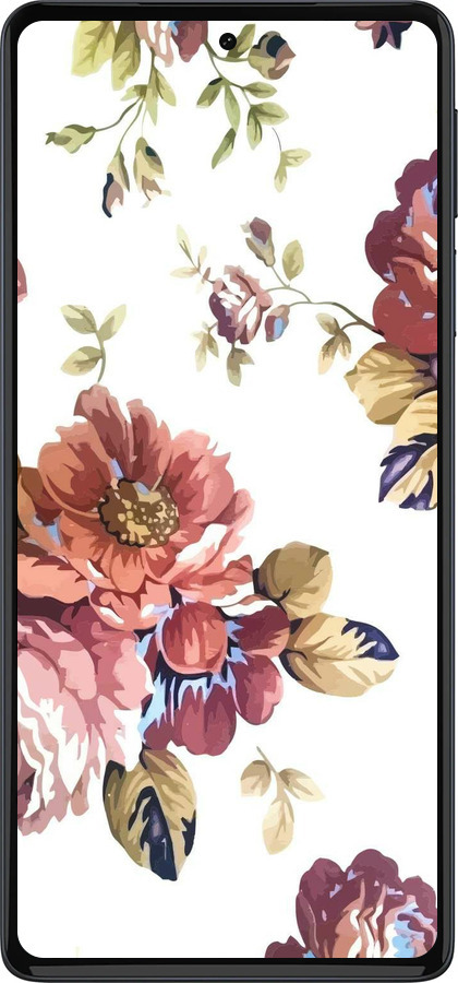 Силиконовый чехол Vintage flowers для Motorola Edge 30 Pro - 4333u-2826 изображение 