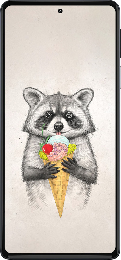 Силиконовый чехол Енотик с мороженым для Motorola Edge 30 Pro - 4602u-2826 изображение 