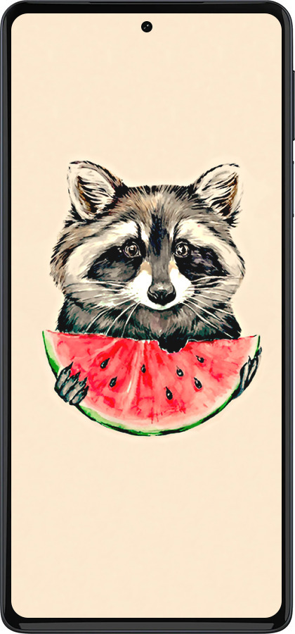 Силиконовый чехол Енотик с арбузом для Motorola Edge 30 Pro - 4605u-2826 изображение 