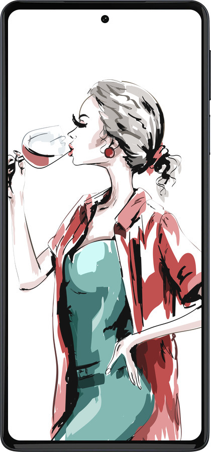 Силиконовый чехол Девушка с бокалом для Motorola Edge 30 Pro - 4662u-2826 изображение 