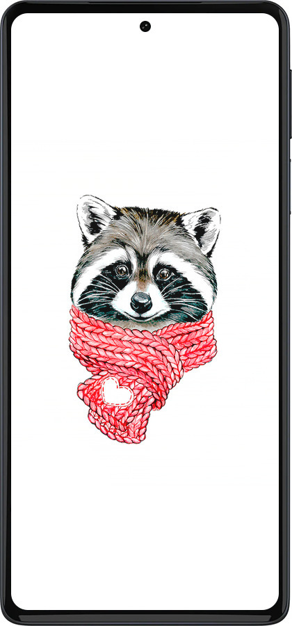 Силиконовый чехол Енот в шарфе для Motorola Edge 30 Pro - 4688u-2826 изображение 