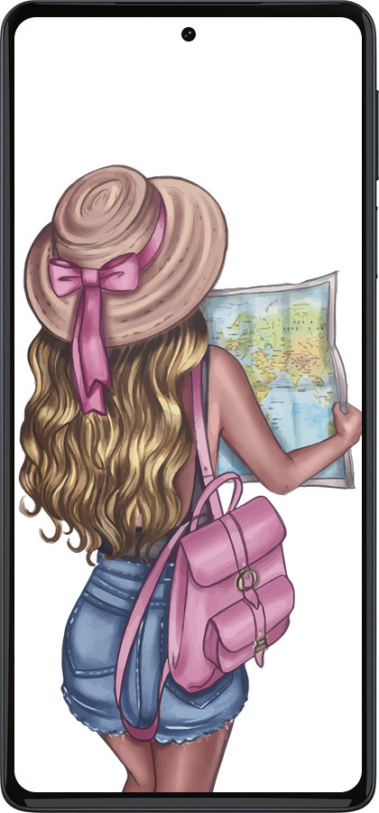 Силиконовый чехол Девушка с картой для Motorola Edge 30 Pro - 4704u-2826 изображение 