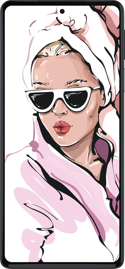 Силиконовый чехол Девушка в очках 2 для Motorola Edge 30 Pro - 4714u-2826 изображение 