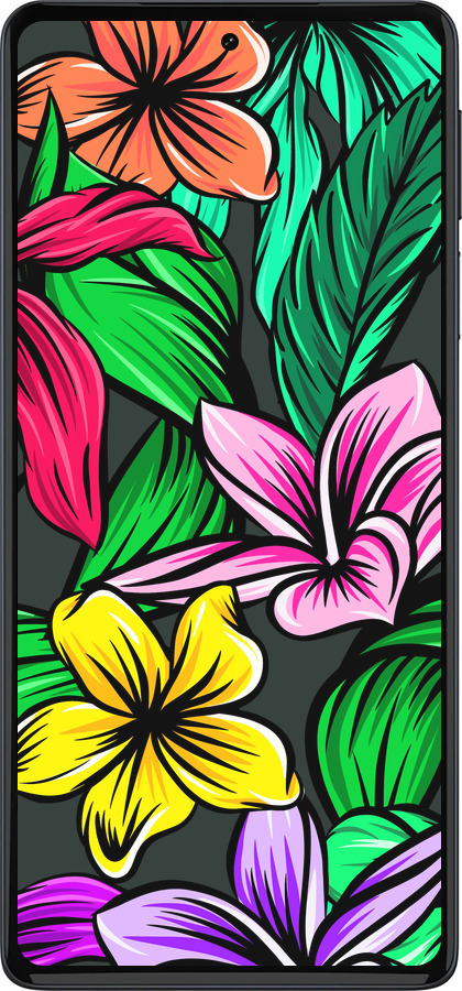 Силиконовый чехол Тропические цветы 1 для Motorola Edge 30 Pro - 4753u-2826 изображение 