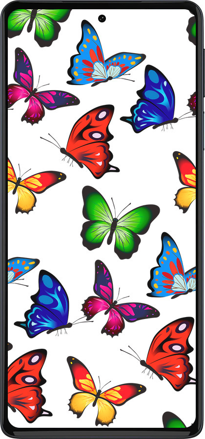 Силиконовый чехол Красочные мотыльки для Motorola Edge 30 Pro - 4761u-2826 изображение 