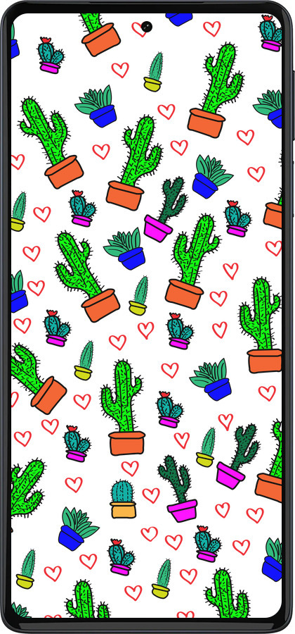 Силиконовый чехол Кактусы 4 для Motorola Edge 30 Pro - 4856u-2826 изображение 