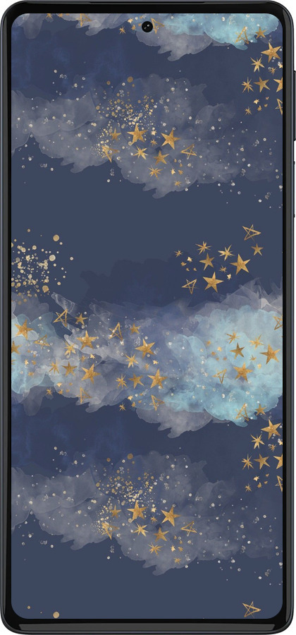 Силиконовый чехол Ночь золотые звезды для Motorola Edge 30 Pro - 5421u-2826 изображение 