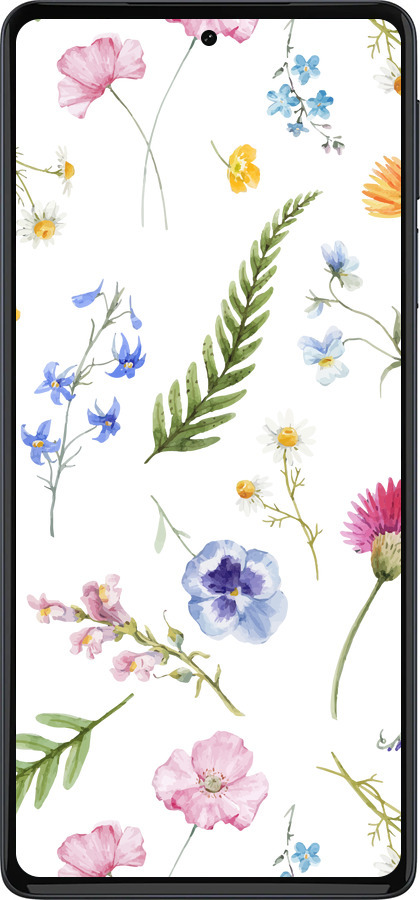 Силиконовый чехол Цветочный фон v2 для Motorola Edge 30 Pro - 5472u-2826 изображение 