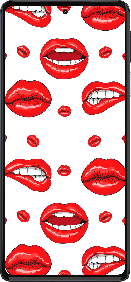 Силиконовый чехол Губы v3 для Motorola Edge 30 Pro - 5477u-2826 изображение 