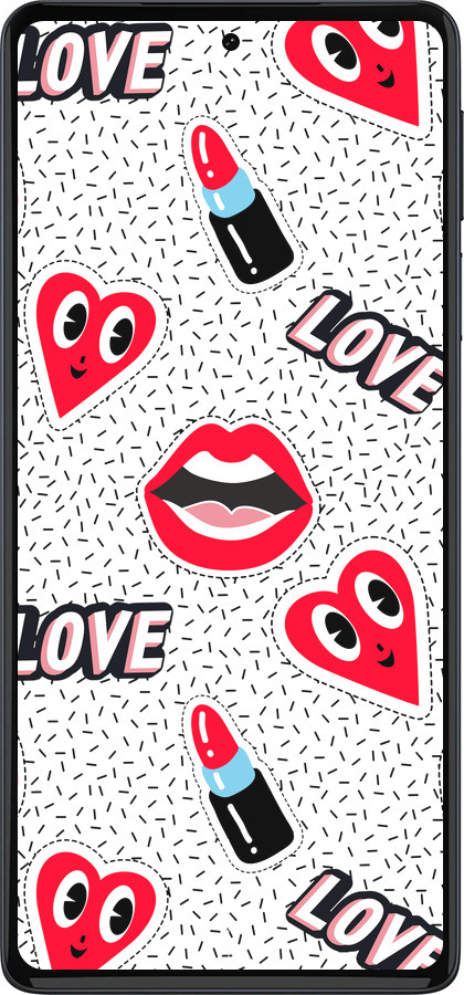 Силиконовый чехол Стикеры v3 для Motorola Edge 30 Pro - 5502u-2826 изображение 